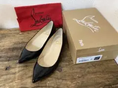 Christian Louboutin フラットパテントカーフ黒39