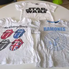 H&M Tシャツ 3枚セット スターウォーズ ローリングストーンズ ラモーンズ