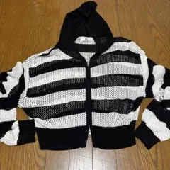 メッシュニットショートパーカー