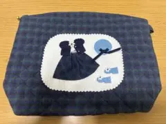 未使用　ハンドメイド　チェック柄　キルティングポーチ