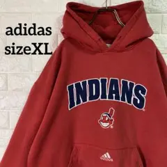 MLBクリーブランドインディアンズ刺繍ロゴadidas古着パーカーsizeXL