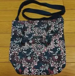 エンジニアードガーメンツ ポーチ紺ジャガード花柄ショルダーバッグ