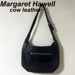 古着 マーガレットハウエル 牛革 レザー ショルダー バッグ 黒