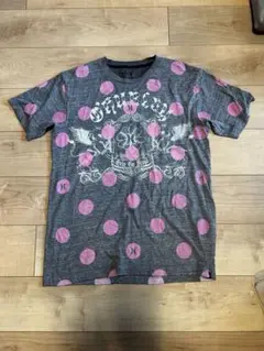 Hurley グレー ピンクドット Tシャツ L