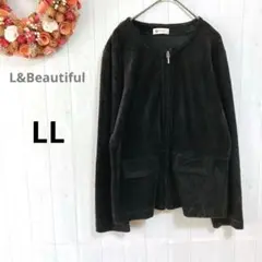 L&Beautiful コーデュロイジャケット　コットン混　黒　LL