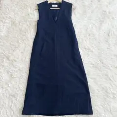 【最終価格】スローブイエナ ツイードVネックジャンスカ ネイビー 36 24SS