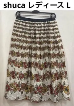 shuca レディーススカート サイズL　ウエスト総ゴム　花柄