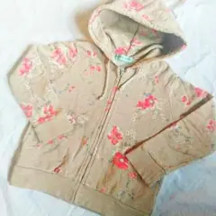 大人気！ハッカキッズ☆花柄☆パーカー☆110☆トレーナー☆長袖Tシャツ