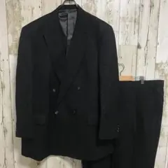 Delu Hombre スーツ ダブル パンツ セットアップ ストライプ 黒