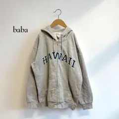 ババ【S】スウェットパーカー ロゴ刺繍 フード付き カジュアル g299