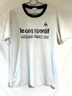 le coq sportif ホワイト Tシャツ　ロゴ　ポイント　Oサイズ
