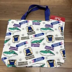 【新品】でんたま⭐︎ソフトキルト生地　レッスンバッグ　キッズバッグ　新幹線