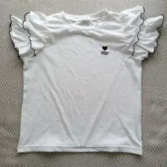 algy フリル袖 ホワイト Tシャツ XS(140)