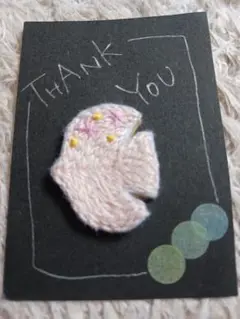 刺繍ブローチハンドメイドアクセサリー　鳥　花