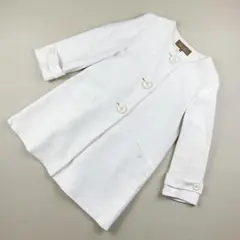 ボールジィ ノーカラーコート アウター 白 ホワイト サイズ38*CA14