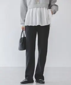 【新品未使用】アメリカンホリック　リブニットパンツ　ブラック　L