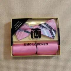 UMO LORENZO 蝶ネクタイ ＆ ポケットチーフ ピンク