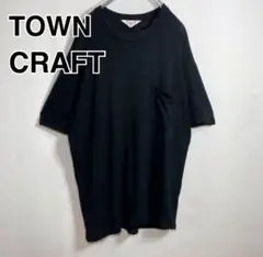 レーヨン タウンクラフト ブランク 半袖 黒 三角タグ 無地 Tシャツ ポケT
