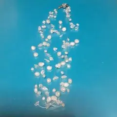 パール　ビーズ　ワイヤー　ネックレス