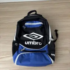 サッカーリュック　umbro バックパック 黒/青 メッシュポケット付き