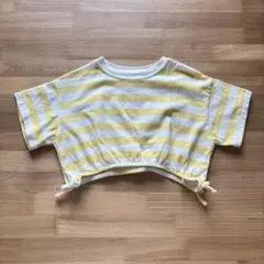 【美品】ZARA グロップド イエローボーダー Tシャツ 116センチ