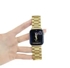 ステンレススチール時計　アップルウォッチバンド　ゴールド