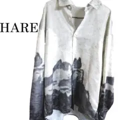 HARE ガラシャツ HARE ハレ トップス シャツ ブラック グレー