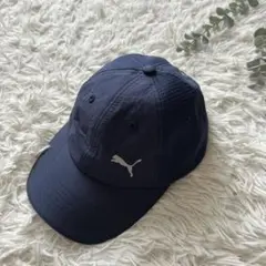 PUMA プーマ　ランニング　キャップ 帽子 メッシュ　ネイビー　ロゴ