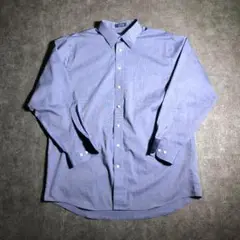 【ヴィンテージ】オフィスシャツ　シンプルシャツ　無地　ブルー　古着　ZBS3