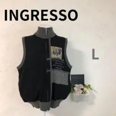 ★美品A★ INGRESSO ベスト ジッパー ポケット ニット L 黒