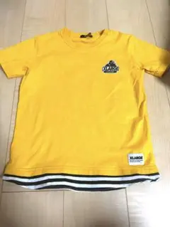 XLARGE KIDS tシャツ 130 ボーダー 黄色 重ね着風