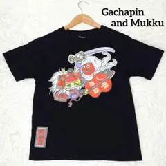 戦国武将 ガチャピン ムック 川中島の戦い 黒【M】Tシャツ 甲斐 越後☆美品☆