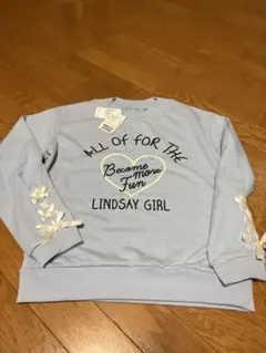 新品タグ付★Lindsay リボン付きトレーナー★LL(165）