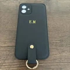 新品 イニシャル ロゴ入り 高見え iPhoneケース ブラック