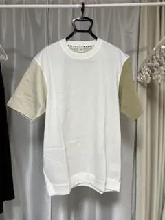 ホワイト/ベージュ 半袖Tシャツ