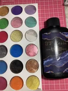 UVレジン液 100g マイカパウダーセット　18カラー　塗料