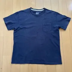 無印良品ネイビー コットンTシャツ XLサイズ ポケット付き