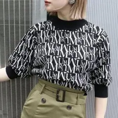 ★新品★ MURUA パターンジャガードハーフニット ブラック