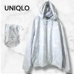 ユニクロ　ナイロンウィンドパーカー　XL　薄手　フード付き　UVカット