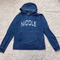 NICOLE ビッグロコパーカー　デニム調　フーディ　L ネイビー
