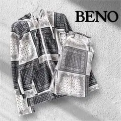 『BENO』 ビーノ (L) セットアップ 長袖パーカー ハーフパンツペイズリー