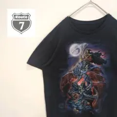 【1点物】Tシャツ ペイント加工 半袖 死神 スカル ヴィンテージ ゆるダボ