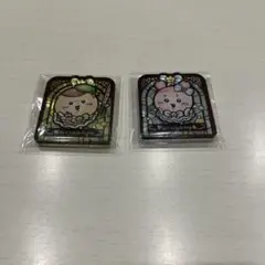 ちいかわ スタンドグラス風 アクリルバッジ くりまんじゅう 古本屋さん