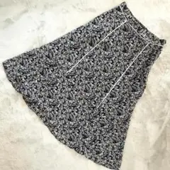 ✨美品✨ index フレアスカートミモレ丈 ロング ブラック 花柄 サイズL