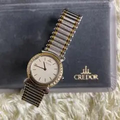 クレドール 18pダイヤ ダイヤベゼル 18kt 腕時計 レディース