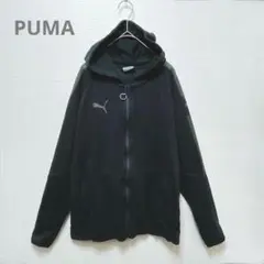 【PUMA】プーマ　パーカー　ジップアップ　フーディ　ブラック　ロゴ　ブラック