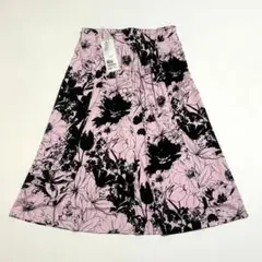 新品☆定価2.9万円 リリアンビューティー フレアスカート 花柄 とろみ素材 L