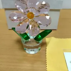 クリスタル 花 置き物 フラワー ピンク インテリア プレゼント インテリア