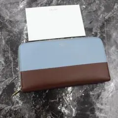 ✨️極美品✨️ 長財布 ラウンドファスナー バイカラー 人気 水色 ワインレッド