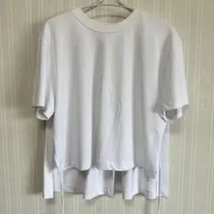 【ZARA】新品未使用　白トップス　半袖　スリット　紐付き　無地